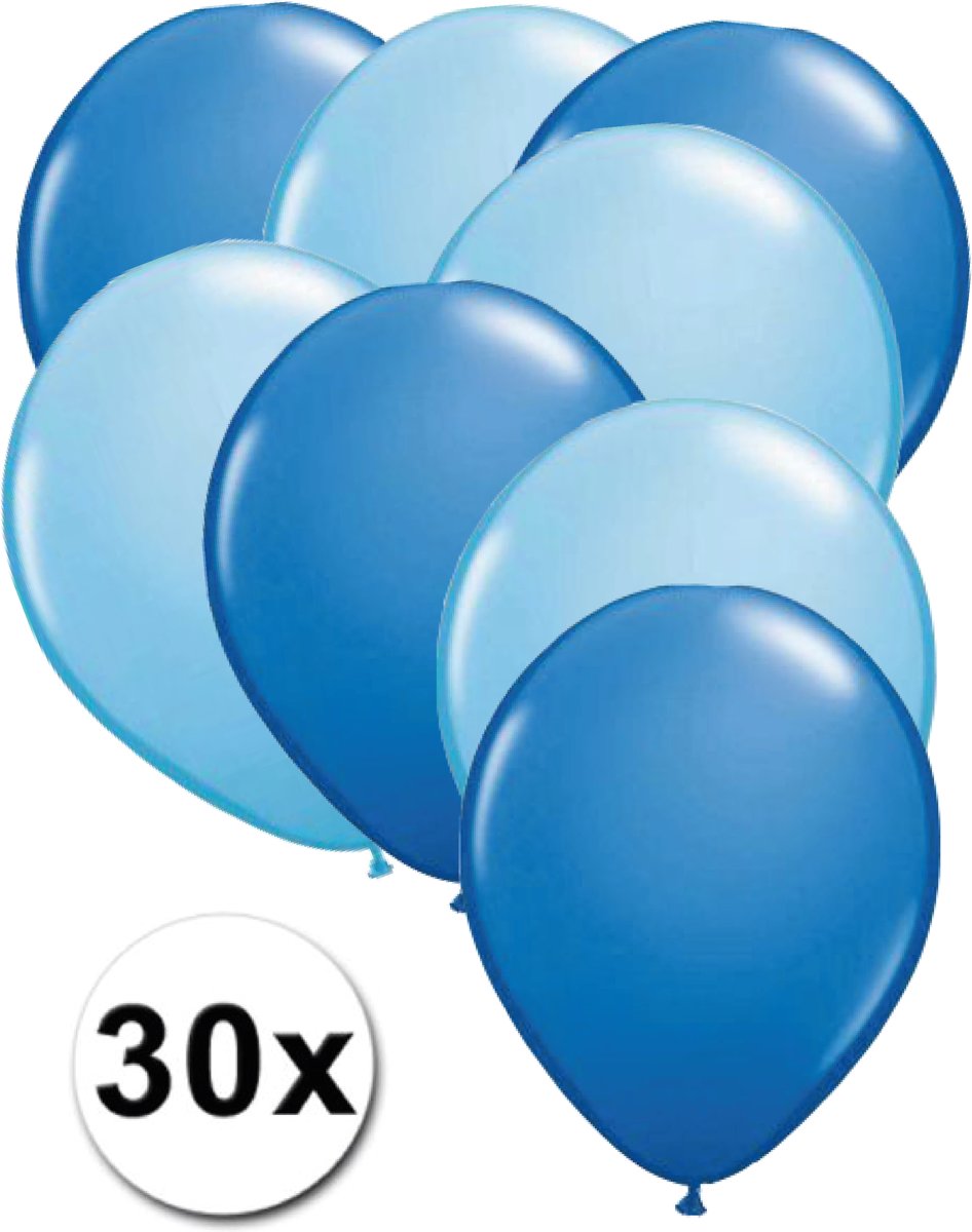 Ballonnen Blauw & Licht Blauw 30 stuks 27 cm